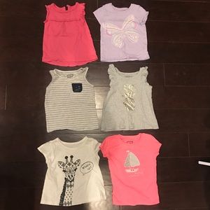 Lot of 28- Toddler girls tees & tanks 24M-2T
